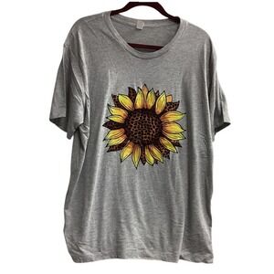 Sunflower Graphic‎ T-Shirt Leopard Print Casual Top Trendy Tee